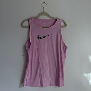 Nike Women's Light Pink Dri-Fit Tank Top